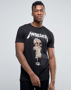 Длинная футболка Metallica с принтом черепа ASOS - Черный