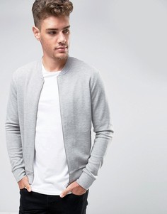 Трикотажная куртка-пилот на молнии Jack &amp; Jones - Серый