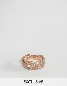 Золотисто-розовое кольцо с отделкой в виде пера Icon Brand - Золотой