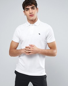 Белое обтягивающее поло с логотипом Abercrombie &amp; Fitch - Белый