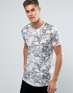 Длинная футболка с принтом Jack &amp; Jones Premium - Белый