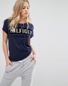 Футболка с логотипом Hilfiger Denim - Темно-синий