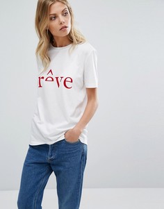 Футболка с принтом Reve Selected Femme - Белый