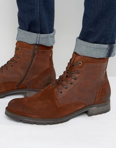 Кожаные ботинки на шнуровке Jack &amp; Jones Hanibal - Коричневый