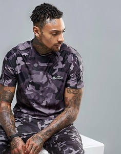 Футболка с камуфляжным принтом и логотипом Ellesse - Черный