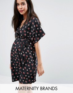 Платье с цветочным принтом для беременных New Look Maternity - Черный
