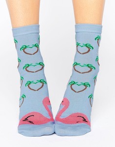 Носки с фламинго ASOS Valentines - Синий