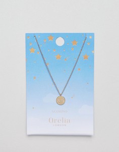 Ожерелье с подвеской-диском Скорпион Orelia - Золотой
