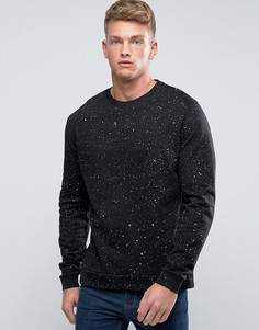 Свитшот с золотистым принтом ASOS - Черный