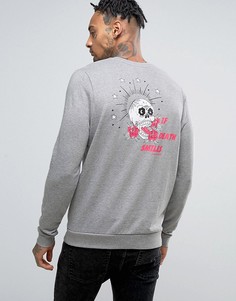 Свитшот с принтом сзади и на груди ASOS - Серый