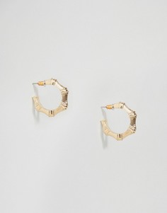 Серьги-кольца в виде бамбука ASOS - Золотой