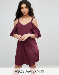 Платье-комбинация с открытыми плечами ASOS Maternity - Красный