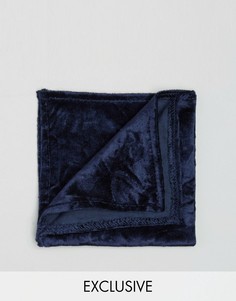 Платок для нагрудного кармана из мятого бархата Noose &amp; Monkey - Темно-синий
