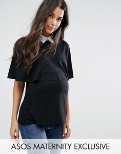 Топ с воротником ASOS Maternity NURSING - Черный