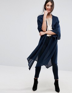 Асимметричное кимоно Selected Vika - Темно-синий