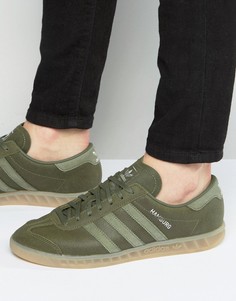 Кроссовки цвета хаки adidas Originals Hamburg BB4993 - Зеленый