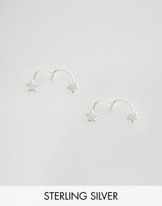 Серебряные серьги-гвоздики Reclaimed Vintage Jumping Stars - Серебряный