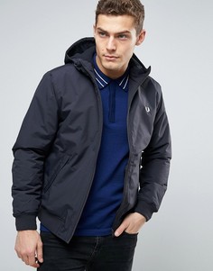Темно-синяя утепленная куртка с капюшоном Fred Perry Brentham - Темно-синий