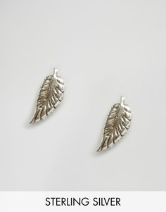 Серебряные серьги-гвоздики в виде перьев Reclaimed Vintage - Серебряный