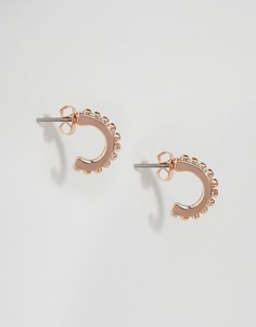 Серьги-кольца с покрытием из розового золота Pieces Hilli - Золотой