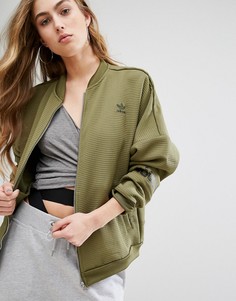 Куртка-пилот с вафельным узором adidas Originals - Зеленый