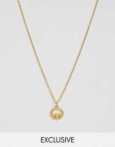 Ожерелье с подвеской в виде кладдахского кольца Reclaimed Vintage - Золотой