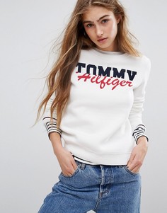 Свитшот с контрастным логотипом Tommy Hilfiger - Белый