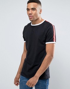 Черная футболка с тесьмой New Look Ringer - Черный