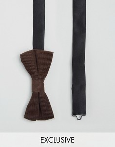 Вельветовый галстук-бабочка Heart &amp; Dagger - Коричневый