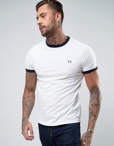Белая футболка Fred Perry Ringer - Белый