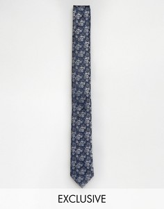 Жаккардовый галстук с принтом черепа Noose &amp; Monkey - Синий