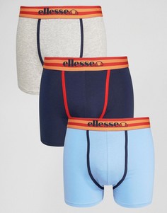 Комплект из 3 пар полосатых боксеров-брифов Ellesse - Темно-синий
