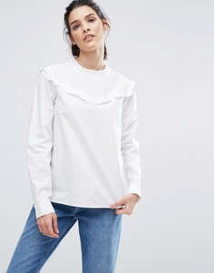 Блузка с оборками на горловине Vero Moda - Белый