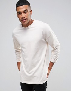 Oversize-лонгслив с закатанными рукавами ASOS - Белый