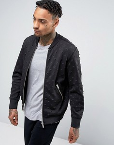 Куртка-пилот со звездами Diesel S-JOE-ZIP-MA - Черный