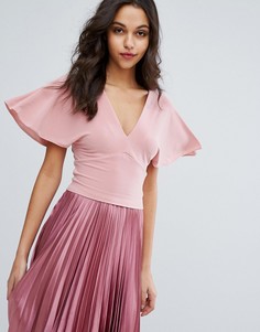 Топ с рукавами летучая мышь Miss Selfridge - Бежевый