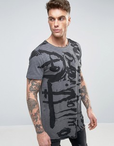 Длинная футболка Diesel T-LONGER - Серый