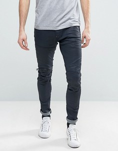 Узкие брюки с молниями на коленях и 3D эффектом G-Star 5620 - Синий