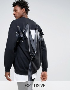 Oversize-свитшот с отделкой лентой сзади Reclaimed Vintage - Черный