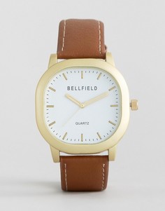 Коричневые часы с белым циферблатом Bellfield - Коричневый