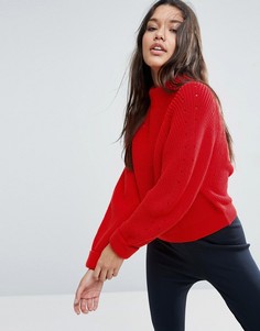 Укороченный джемпер крупной вязки ASOS - Розовый