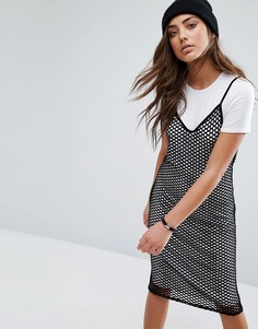 Сетчатое платье-комбинация 2 в 1 Boohoo - Мульти