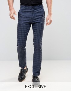 Суперузкие брюки в ломаную клетку Reclaimed Vintage - Черный