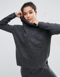 Комбинируемый джемпер с отворачивающимся воротником ASOS - Серый