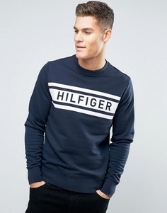 Свитшот с круглым вырезом и логотипом Tommy Hilfiger Denton - Темно-синий