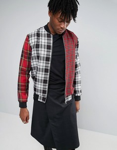 Куртка-пилот в клетку тартан Reclaimed Vintage - Черный