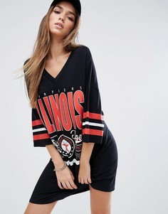 Трикотажное бейсбольное платье Missguided - Красный