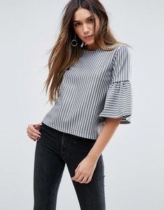Топ в полоску с расклешенными рукавами Missguided - Мульти