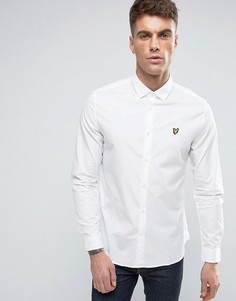 Белая эластичная рубашка на пуговицах с логотипом-орлом Lyle &amp; Scott - Белый