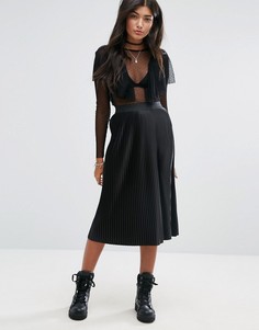 Юбка плиссе миди Pull&amp;Bear - Черный Pull&Bear